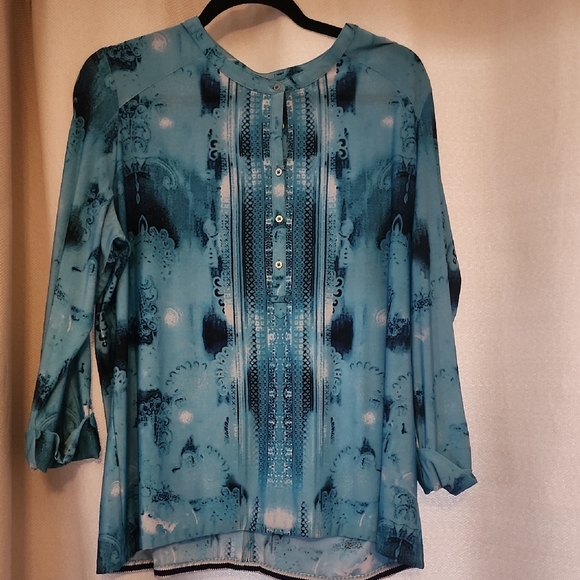 Nygard Collection Tops - NYGARD Blue Patterned Women's Blouse